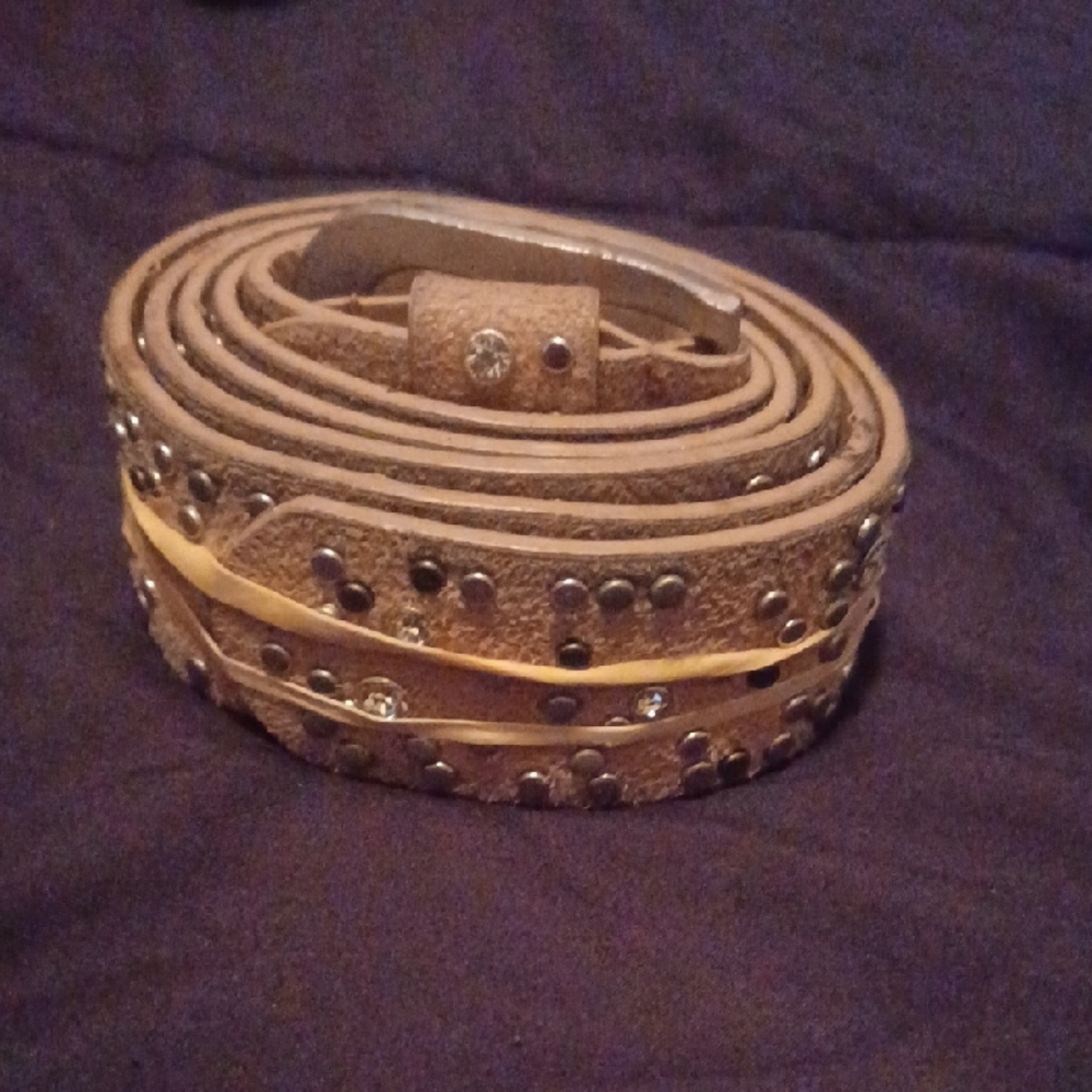 Tan Belt with Studded Accents